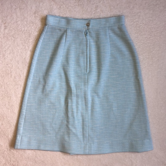 Vintage Sky Blue Slit Skirt - Picture 4 of 6